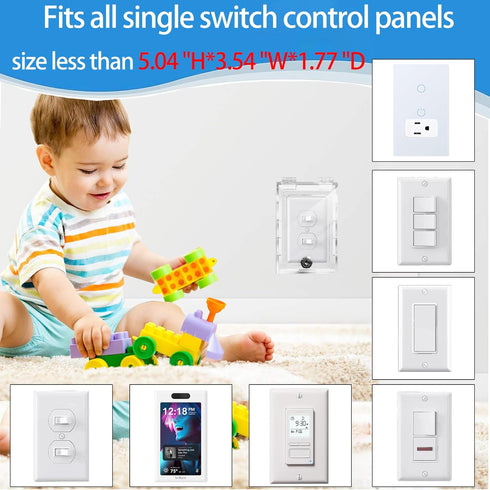 Smart Home Switch Cover,Baby Proof Light Outlet Covers,Child Safety Switch Plate Guard,Wall Plug Box,Kids Electrical Protector Box Fits All Outlet...