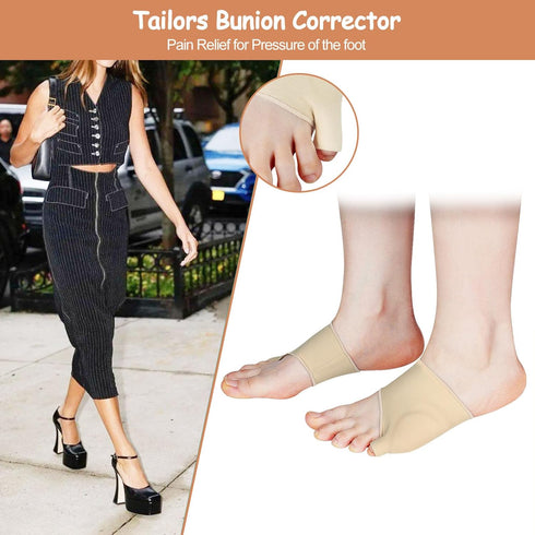 Bunion Relief Sleeve - Toe Splint and Pinky Toe Separator for Men and Women - Toe Spacer Socks - Elastic Cushions with Silicone Pads for Comfort a...