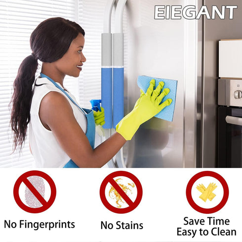 MRKG Refrigerator Door Handle Covers, Set of 5, Washable Without Fading, Keep Your Kitchen Appliance Clean from Smudges, Drips, Food Stains, Oil, 15.6X 5.6 inches, 6x3.5 inches (Blue, Grey)
