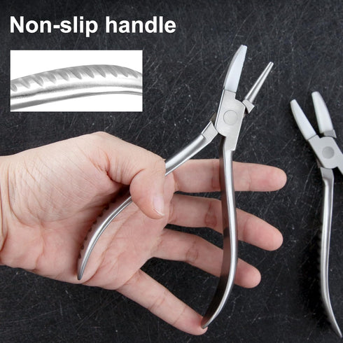 Round & Nylon Jaw Eyeglasses Frame Pliers Nylon Jaw Pliers for Eyeglasses 2 PCS Eyeglass Repair Kit with Eyeglass Repair Screwdriver Optical Plier...