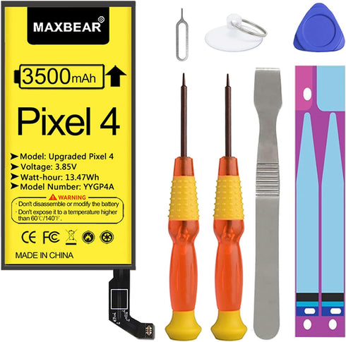 MAXBEAR Google Pixel 4 Battery, 3500mAh 3.85V Li-Polymer Replacement Battery for HTC Google Pixel 4 G020I-B with Repair Tool Kit...