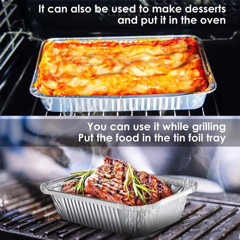 Aluminum Pans 9x13 Disposable Foil Pans (10 Pack) Half Size Deep Steam Table Pans Extra Thick for Baking, Cooking, Roasting, Heating, Serving & Li...