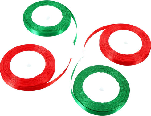 Tatuo 100 Yards Christmas Ribbon for Gift Wrapping Satin Ribbons Double Face Polyester Holiday suppply for Sewing Bow Wreath DIY Craft Ornament(10...