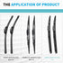 ZOFFI Hybrid Windshield Wiper Blade Refills 26"+17" Set of 4, 8.5mm width with natural AAAA level rubber...