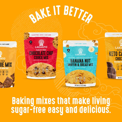Lakanto Sugar Free Brownie Mix - Sweetened with Monk Fruit Sweetener, Keto Diet Friendly, Delicious Dutched Cocoa, High in Fiber, 3g Net Carbs, Gl...