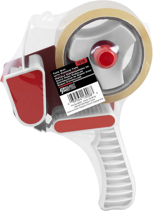 Performance Tool 1518 Tape Gun with Packing Tape - Ergonomic Design for Comfortable Use and Effortless Packing of Boxes and Parcels...