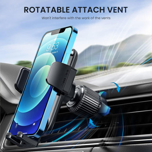 Qifutan Car Phone Holder with Anti-Slip Rubber, 360 Rotating Ball Joint, and Adjustable Support Ring for iPhone and Other Smartphones...