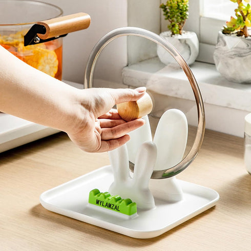 Spoon Rest for Stove Top Pot Lid Holder Kitchen Gadgets Pot Lid Organizer Silicone Mushroom Cute le creuset Spoon Rest Holder Crab Spoon Holder St...