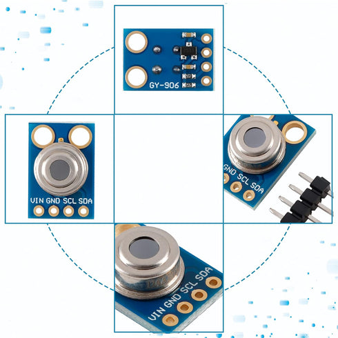 GY-906 MLX90614 Non-Contact IR Infrared Temperature Sensor Module IR Temperature Acquisition Module High Precision High Resolution Infrared Temper...