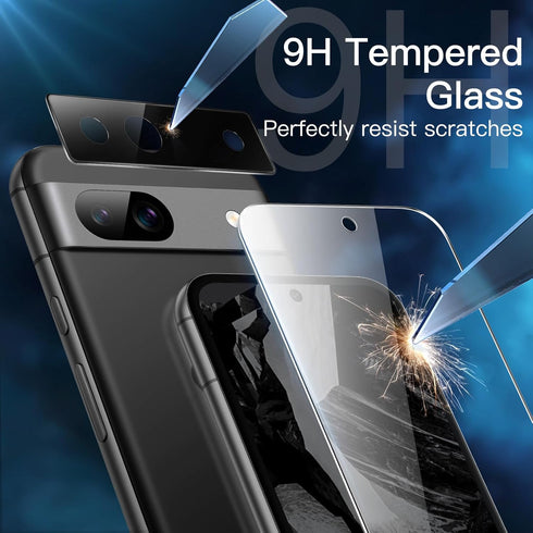 JETech Screen Protector for Google Pixel 8a 6.1-Inch with Camera Lens Protector, Easy Installation Tool, Fingerprint Compatible, Tempered Glass Fi...