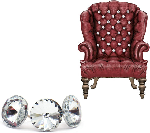 30 Pieces Rhinestone Crystal Buttons Diamond Crystal Upholstery Nails Tacks Sofa Bed Headboard Sew Buttons Decorative Push Pins for Sewing Wall DI...