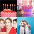 12 Count Long Thin Red Birthday Cake Candles in Holders for Birthday Wedding Party Cupcake Decorations Tall Candle...