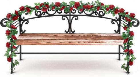 Syhood Artificial Rose Garlands Rose Vines Leaves Banners Hanging Fake Floral Garland Flower Vine for Wedding Arch Ceremony Home Garden Outdoor Pa...