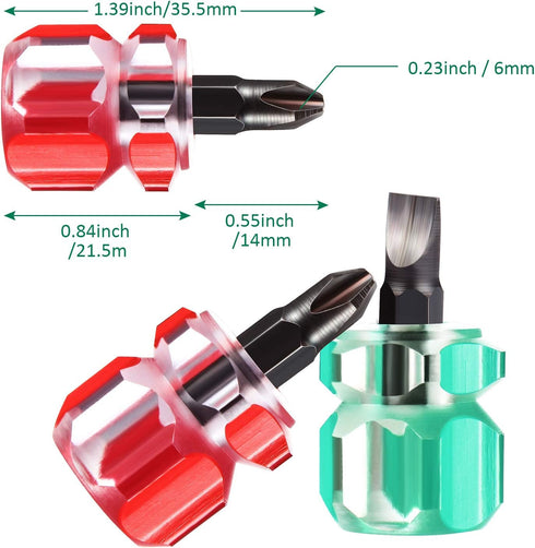 Sewing Machine Screwdriver Mini Short Screwdriver Tool Kit Includes Slotted/Flat Head Screwdriver and Cross Head Screwdriver for DIY Repairing, 2 ...