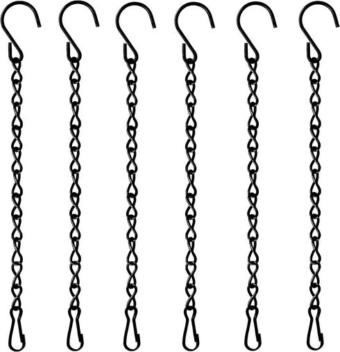 6 Pack 9.5 Inch Hanging Chain for Bird Feeders, Planters, Lanterns, Wind Chimes, Billboards, Chalkboards and Ornaments (Black)...