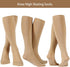 SATINIOR 3 Pairs Ice Skating Socks Roller Skating Socks High Tight Knee Skating Socks Roller Skating Nylon Socks Women Girl (Nude Color)...