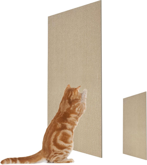 2Pcs Cat Scratch Mats 23.6”x11.8”, 24" Tall Couch Corner Scratching Post Carpet Replaceable Self-Adhesive Cat Scratching Post Carpet Cat Tree Shel...