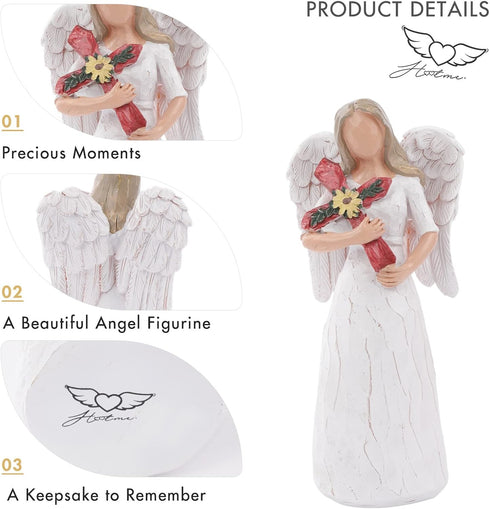 Sympathy Angel Figurine, Angel Holding A Cross Collectible Figurine - I Pray That You Grow in Christian Faith All The Days of Your Life - A Gift t...