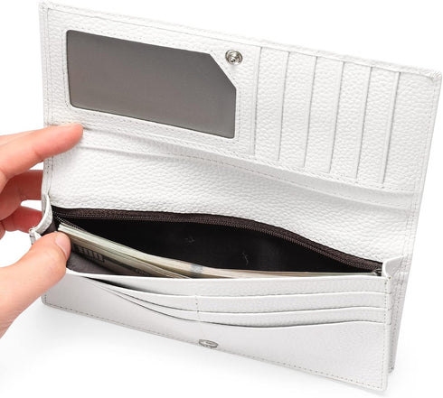GOIACII Wallets for Women RFID Blocking Ultra Slim Real Leather Credit Card Holder Clutch...