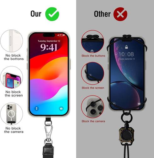 SHANSHUI Phone Tether Pad, 2 Pack Tether Tab Patches for Phone Lanyard Compatible with iPhone & All Smartphones......