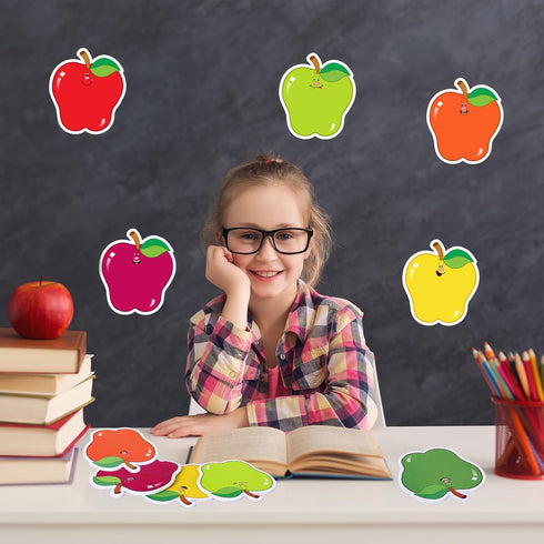 480 Sheets Apple Sticky Notes Apple Shape Post Notes Colorful Note Pads Back to School Memo Sticky Tabs Cute Expressions Notepads Easy to Post for...