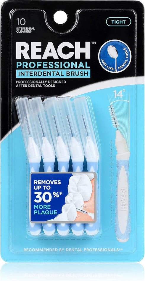 Reach Interdental Brush Cleaners 6-Pack, Tight, 60 Count, Sensitive Gum Protection, Plaque Remover, Brushes Between Teeth & Braces, Dental Toothbr...