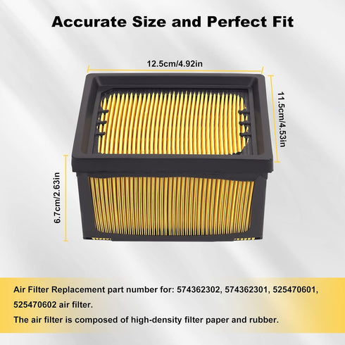 574362301 525470601 Air Filter Replace for 574362302 574 36 23-01 Compatible with Partner K760 K770 Concrete Cut Off Saw Power Cutter Chainsaw Air...