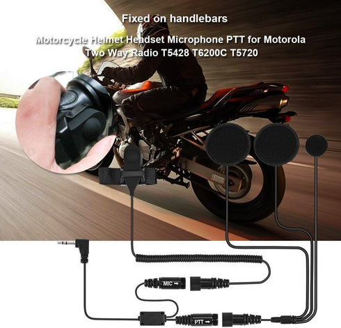 Motorcycle Helmet Headset Microphone PTT Earpiece Headset for Motorola Two Way Radio T5428 T6200C T5720...