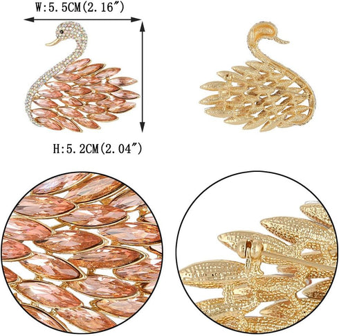 EVER FAITH Women's Austrian Crystal Elegant Swan Feather Animals Pendant Brooch...