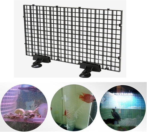 4pcs Aquarium Grid Divider, Fish Tank Divider Tray, Aquarium Filter Isolation Board for Mixed Breeding Light Diffuser and 8pcs Sucker Clips Suctio...