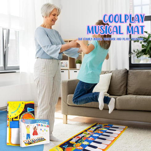 Toddler Toys Age 1-2-4 Year Old Boy Girl Gifts: 14*40 Inch Piano Musical Instruments Learning Toys for Toddlers 1-3-6, Piano Play Mat Toy gifts fo...