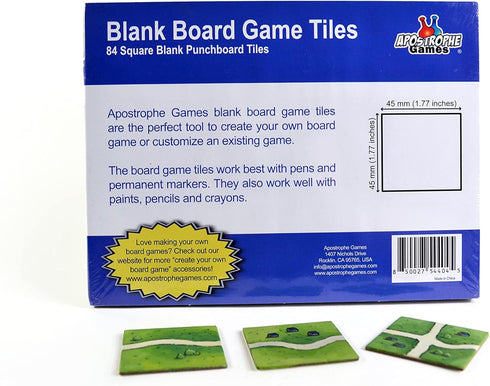 Apostrophe Games Square Board Game Tiles – 84Pcs Large Game Board Pieces Blank Game Board Chits, Same Size as Carcassonne– Create Your Own Custom ...