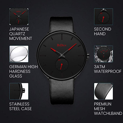 Mens Watches Minimalist Ultra Thin Waterproof Fashion Dressy Wrist Watch for Men Business Casual Luxury Quartz Analog Watch...