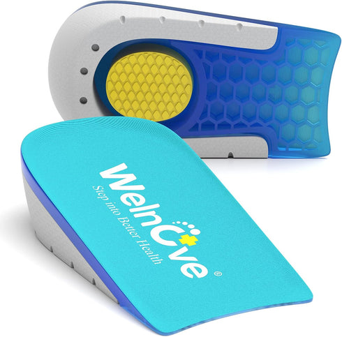 Heel Lift for Pain Relief - Welnove Shoe Inserts Gel Heel Cushion Cup for Achilles Tendonitis, Plantar Fasciitis, Heel Spur, 1" Height Heel Suppor...
