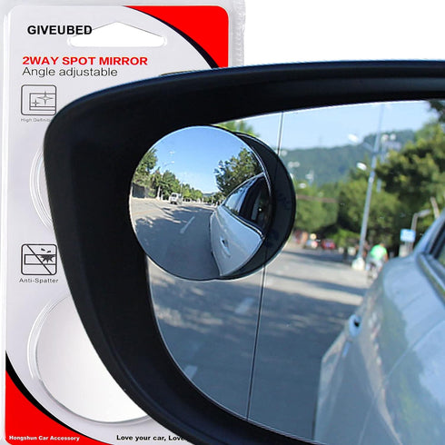Blind Spot Car Mirror, 2" Round Wide Angle Adjustable Blind Spot Mirror, HD Glass Convex Rear View Mirror, Round Shape Blind Spot Mirror for Vehic...