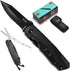 RoverTac Pocket Knife Multi Tool Tactical Knife Multitool Knife with Scissors Bottle and Can Opener Fire Starter Whistle Screwdriver Perfect for C...