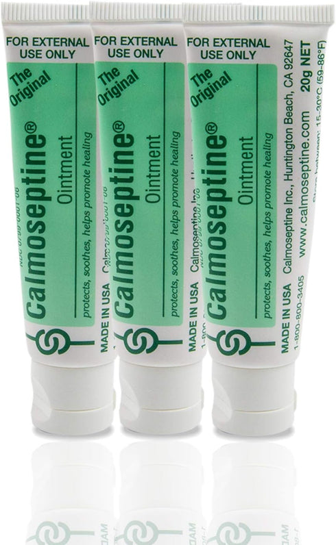 Calmoseptine Ointment. Soothing Menthol Relief for Skin Irritations. 20 gram Travel Size Tube, 3 Pack...