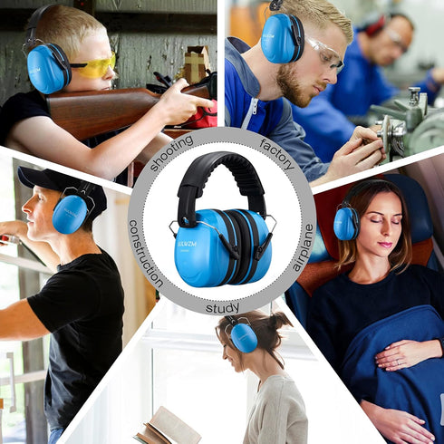 Hearing Protection Ear Muffs,NRR 28db Noise Cancelling for Shooting, Mowing, Construction,Blue...