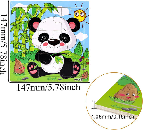6 Pack Wooden Animal Jigsaw Puzzles for Kids Age 2 3 4 5 Toddler Preschool Educational Puzzles Learning Travel Toys for Boys and Girls...