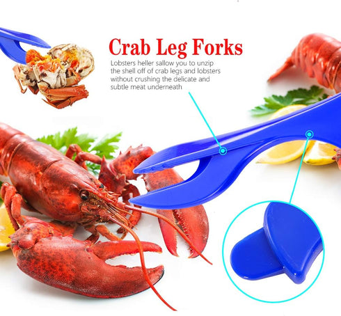 Crab Crackers and Tools Stainless Steel Lobster Crackers and Picks Set Forks Nut Cracker Set Opener Shellfish Lobster Crab Leg Crackers...
