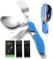 HIKENTURE Camping Utensils 2 Pack,4-in-1 Stainless Steel Spoon, Fork, Knife, and Bottle Opener Combo - Lightweight and Portable Travel Eating Silv...