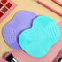 Makeup Brush Cleaner Mat Silicone Pad 2 Pcs Cosmetic Clean Brush Washing Tool Portable Suction Cup Rinse Color Removal Box Beauty Blender Multifun...