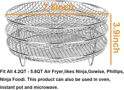 Air Fryer Racks for Gowise USA Airfryer,Accessories for Ninja AirFryer,Fit all 4.2QT - 5.8QT Air fryer,Oven,Press Cooker...