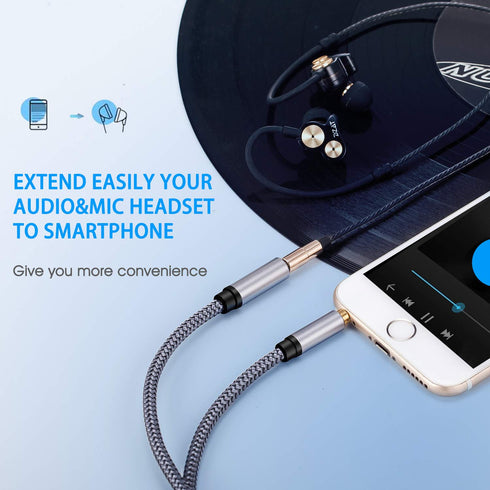 Audio Extension Cable 12Ft,Audio Auxiliary Stereo Extension Audio Cable 3.5mm Stereo Jack Male to Female, Stereo Jack Cord for Phones, Headphones,...