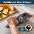 LINSSEN Knife Sharpener with Adjustable Knob, 5-Stage Handheld Premium Kitchen Knife Sharpener Tool, Diamond/Ceramic/Steel Sharpening Stone for Po...