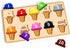 Wooden Puzzles for Toddlers,Montessori Toys,Preschool Learning Activities,Peg Puzzle with Ice Cream Shape and Color Number Matching Educational To...
