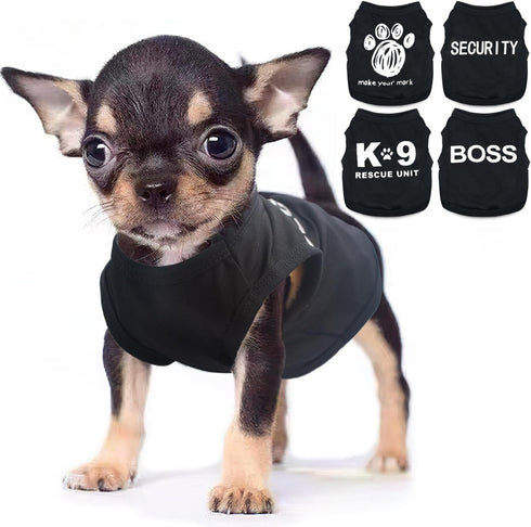 4 Pieces Puppy Clothes Dog Shirt for Small Dogs Boy Male Dog Clothes Teacup Yorkie Clothes Funny Pattern Breathable Lightweight Soft Puppy Shirt A...