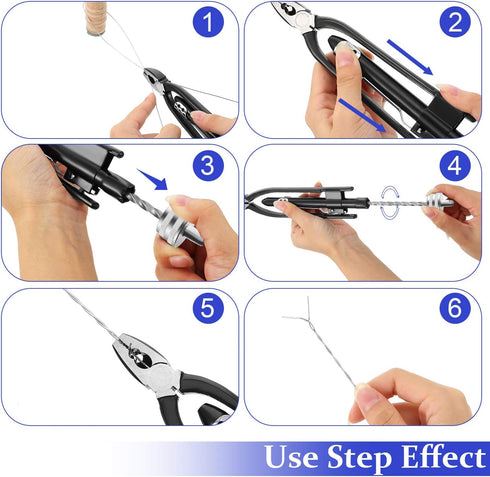 9 Inch Safety Wire Twisting Pliers, Aircraft Wire Twisting Tool with 10 Meters 0.5 mm Wire, Automatic Metal Lock Twister for Aircraft Auto Industr...