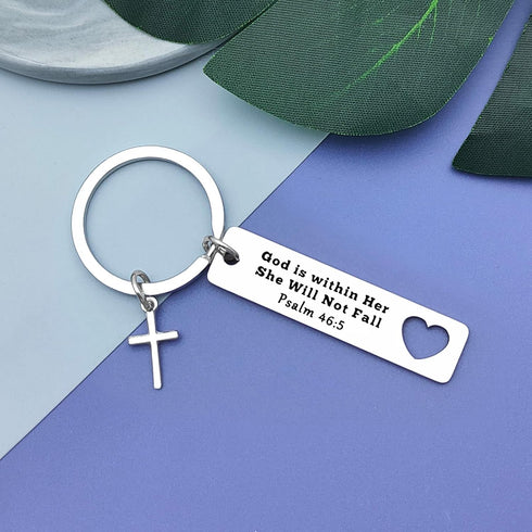 Vadaka Religious Keychain for Girls Women Daughter Christian Keychain Inspirational Jewelry for Goddaughter Bible Verse Keychain Faith Gift Easter...