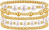 adoyi Gold Bracelets for Women Beaded Bracelet 14K Gold Plated Bracelet Stack Strand Stretch Bead Ball Bracelet Set Stackable Bracelet Adjustable ...